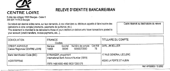Règlement par virement bancaire